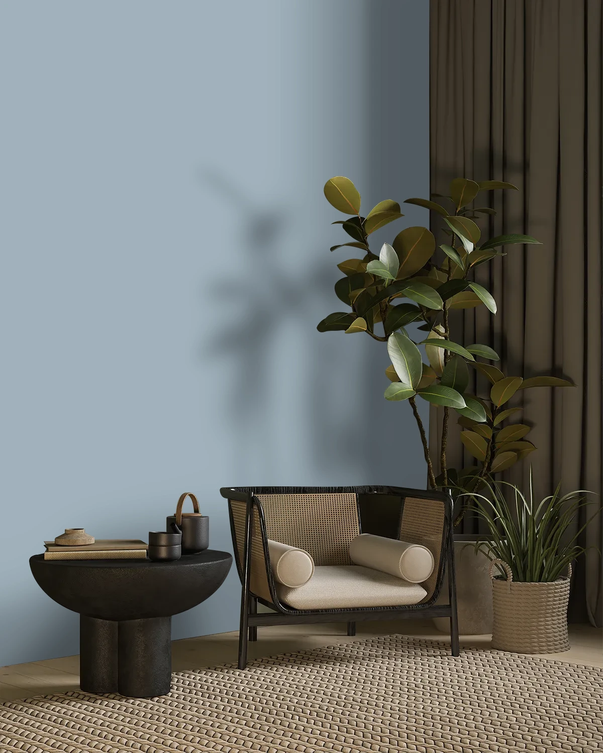 Nippon Paint's BLADE RUNNER color on a beautifully decorated wall.