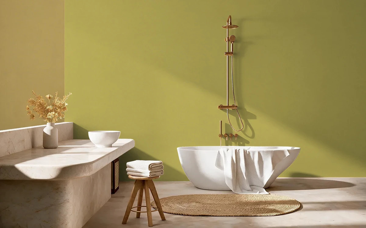 Nippon Paint's BLAZE GLORY color on different wall surfaces.