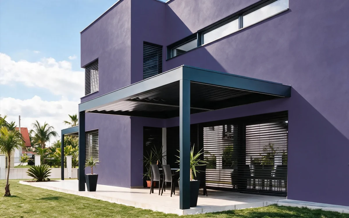 Nippon Paint's BLESSED PURPLE color on different wall surfaces.