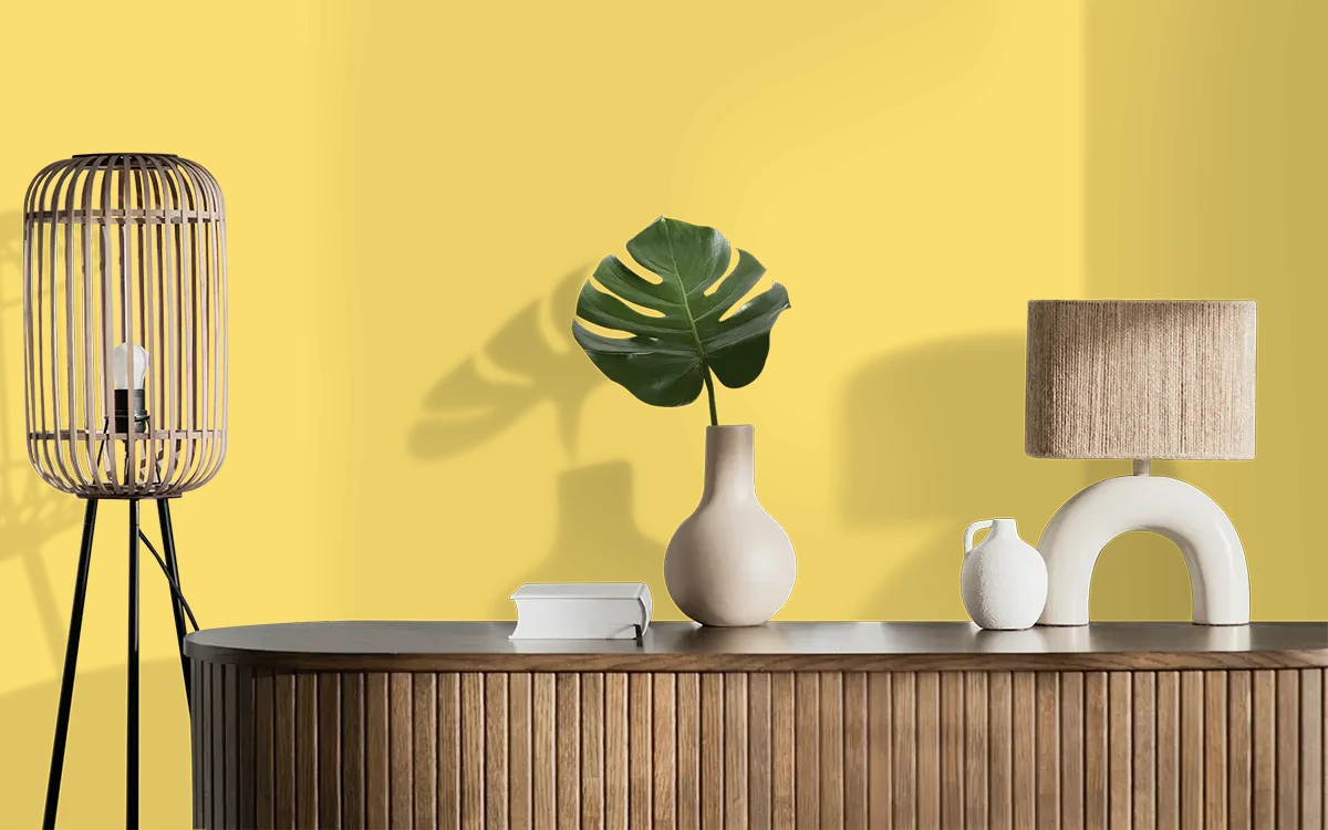 Nippon Paint's BLING BLING color on different wall surfaces.