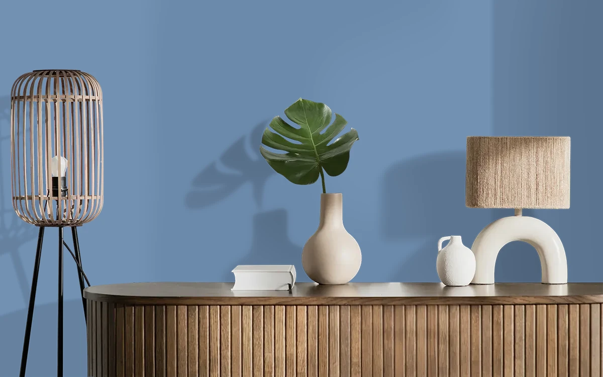 Nippon Paint's BLUE COLLECTION color on different wall surfaces.
