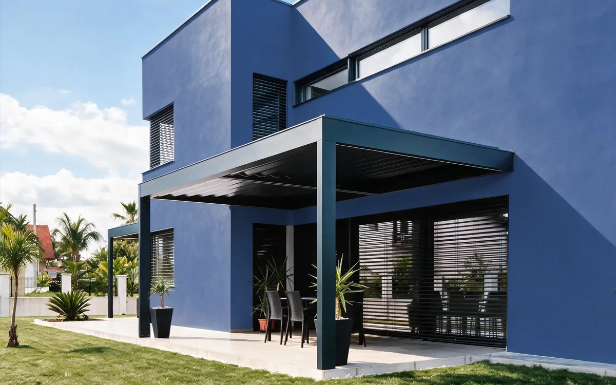 Nippon Paint's BLUE MERCURY color on different wall surfaces.