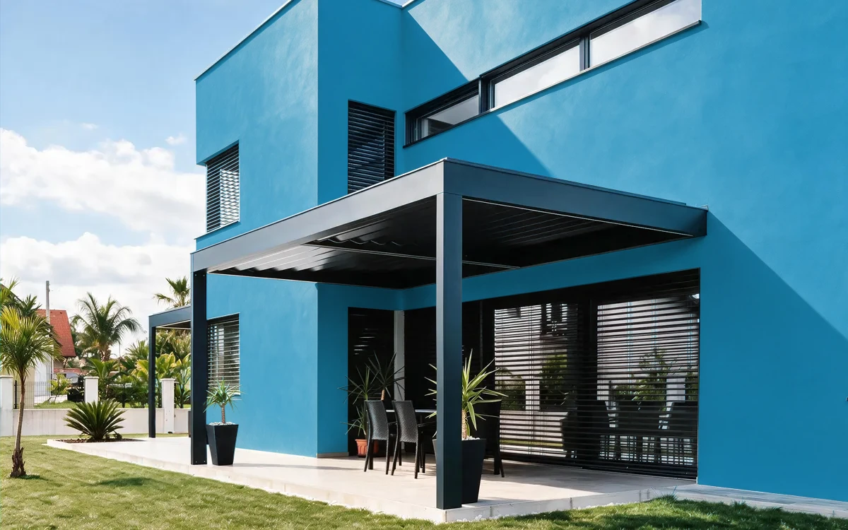 Nippon Paint's BLUE MIST color on different wall surfaces.