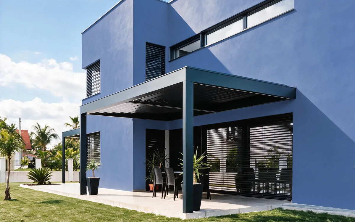 Nippon Paint's BLUE PLANET color on different wall surfaces.