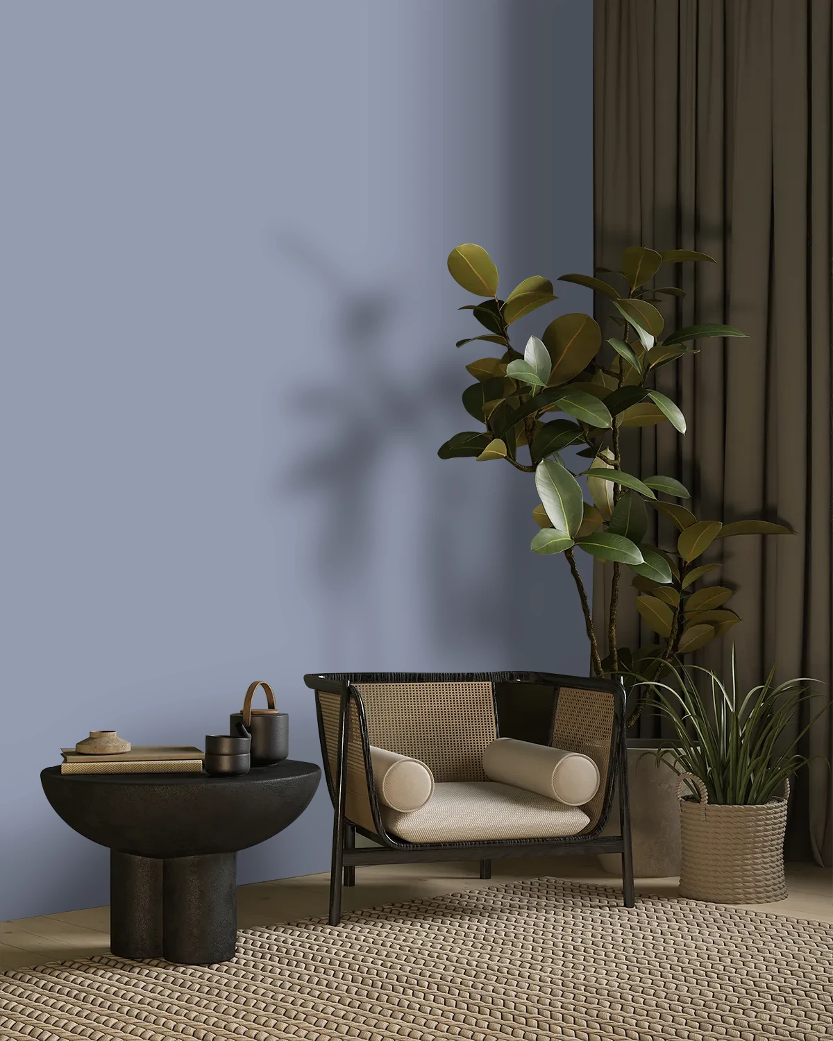 Nippon Paint's BLUE TIP color on a beautifully decorated wall.