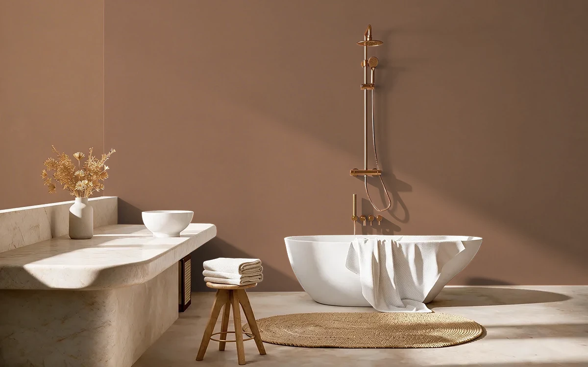 Nippon Paint's BOARDWALK color on different wall surfaces.