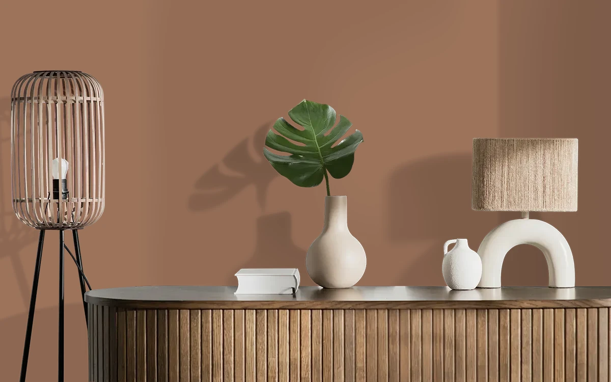 Nippon Paint's BOARDWALK color on different wall surfaces.