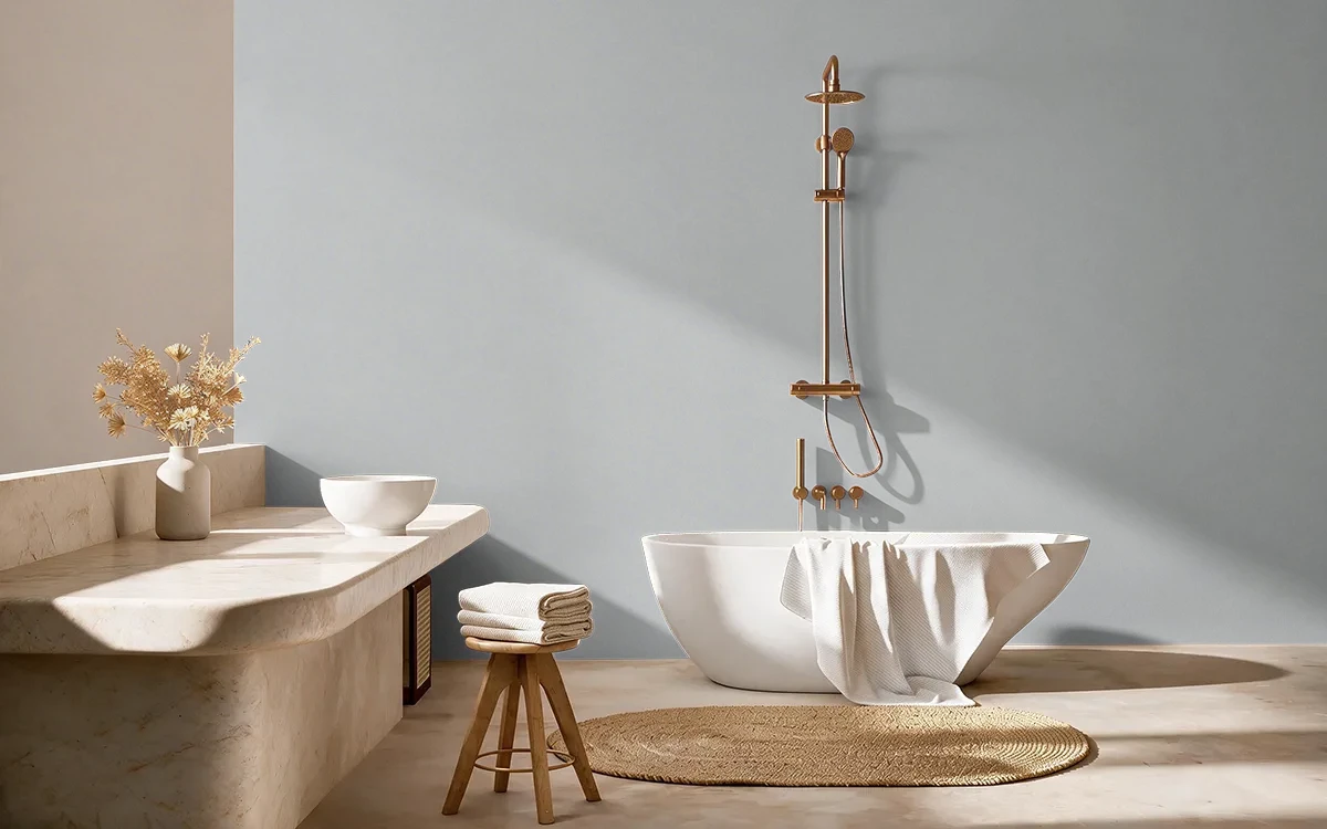 Nippon Paint's BOEING GRAY color on different wall surfaces.