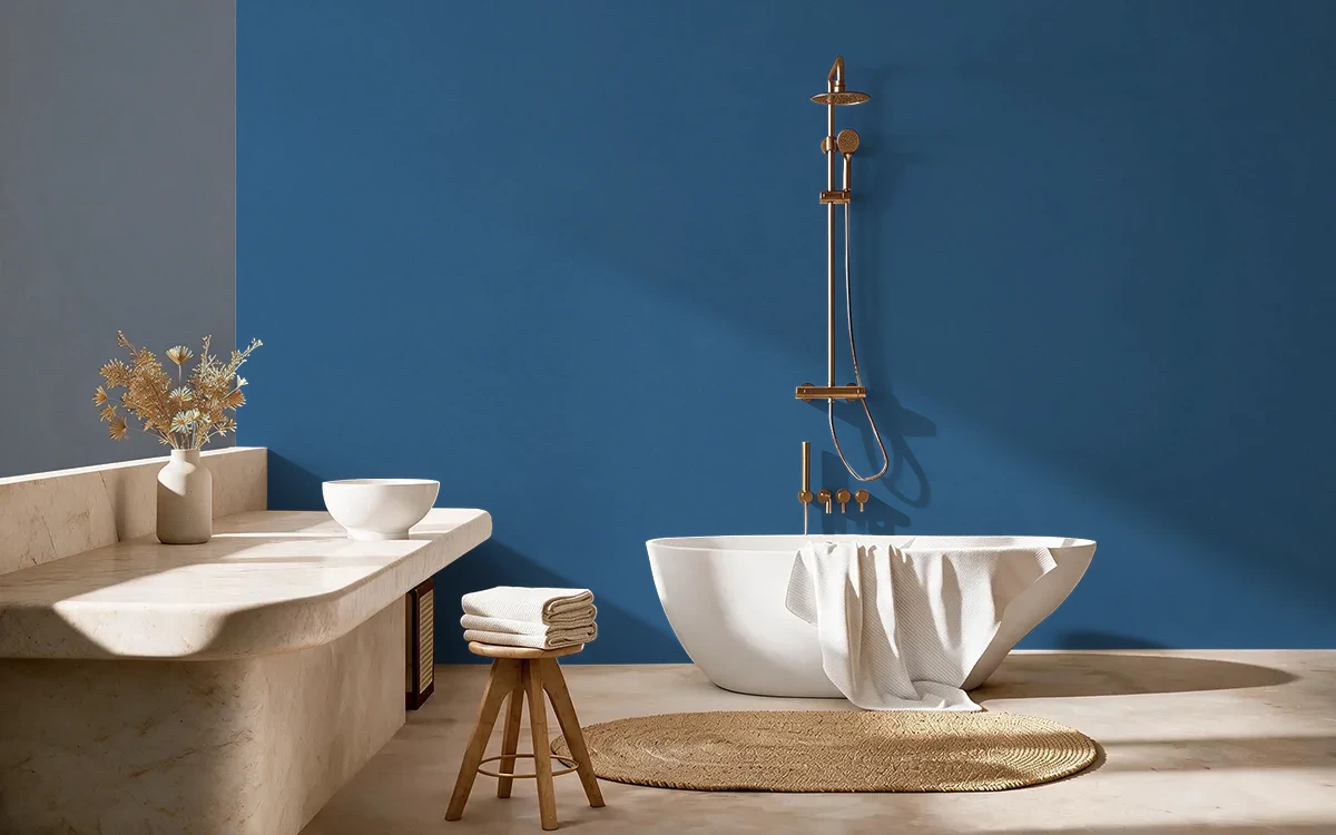 Nippon Paint's BORDERLINE color on different wall surfaces.
