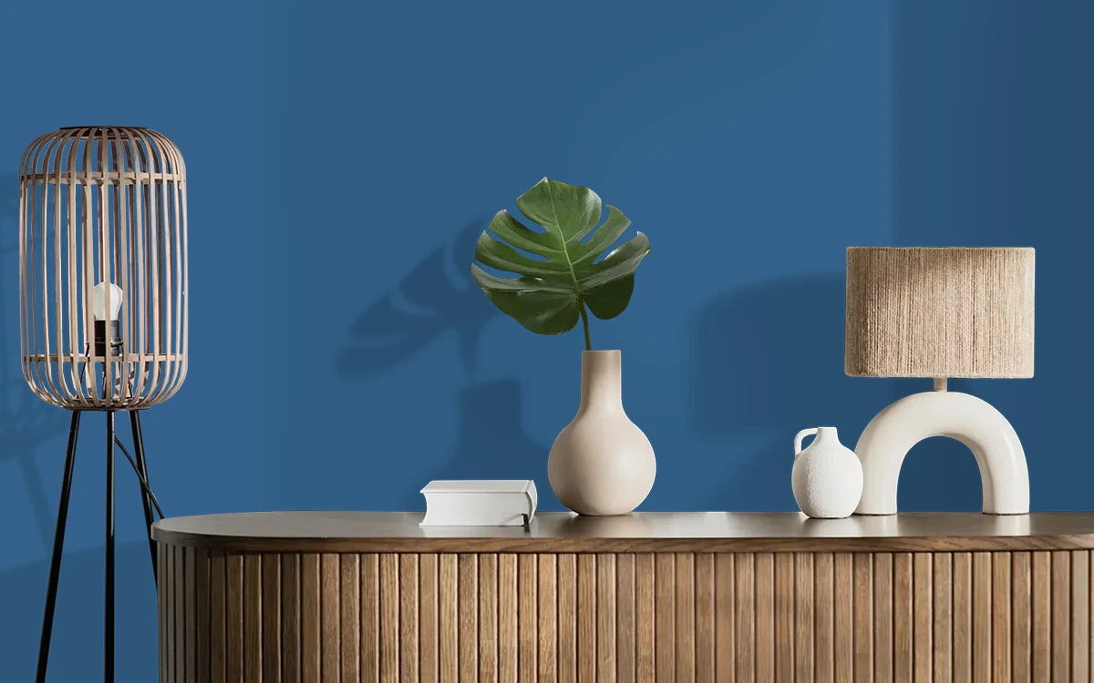 Nippon Paint's BORDERLINE color on different wall surfaces.