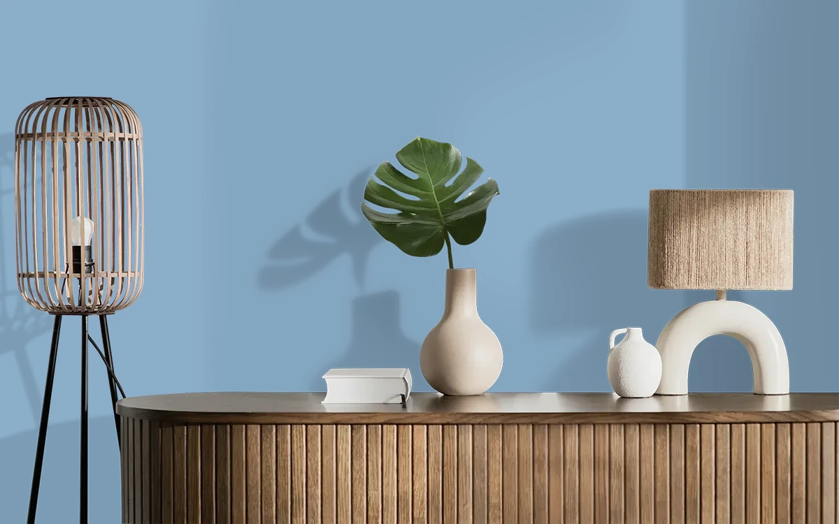 Nippon Paint's BOYISH GRIN color on different wall surfaces.