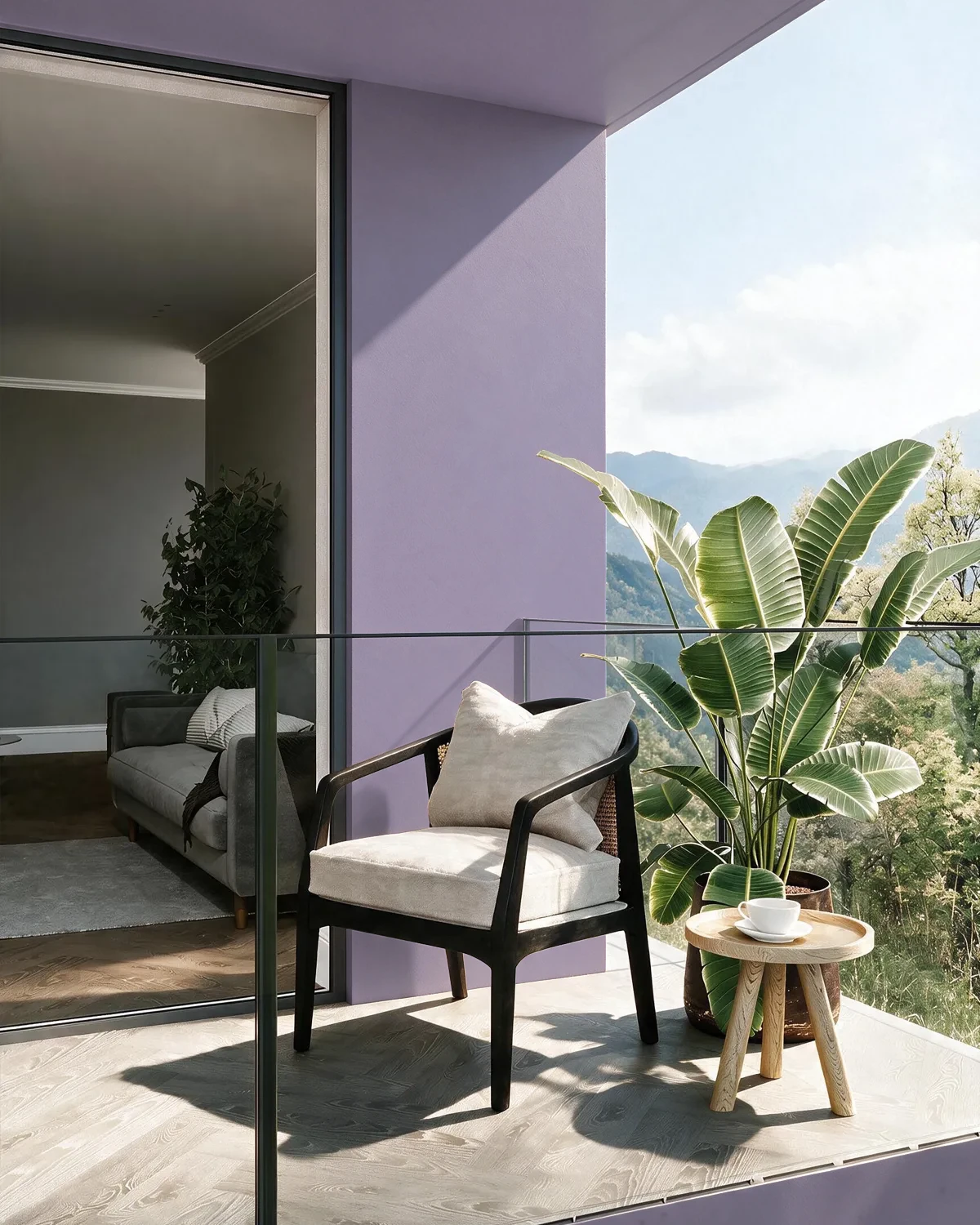 Nippon Paint's BOYSENBERRY BOUQUET color on a beautifully decorated wall.