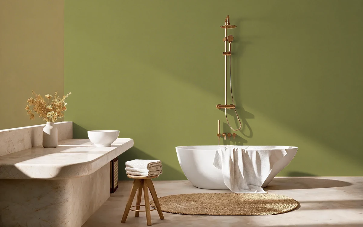 Nippon Paint's BREEN color on different wall surfaces.