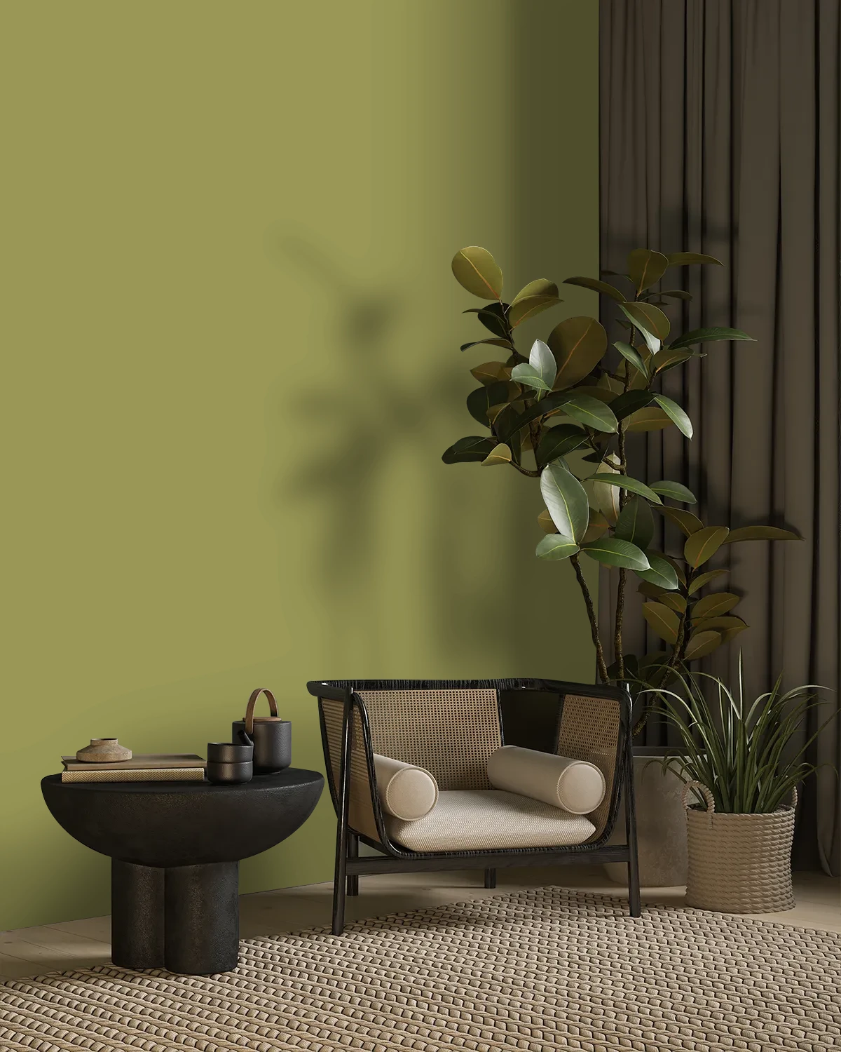 Nippon Paint's BREEN color on a beautifully decorated wall.