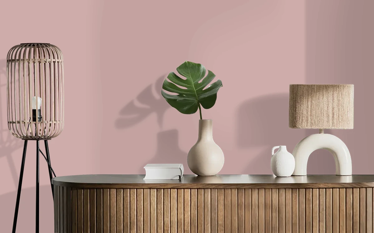Nippon Paint's BRICK DYE color on different wall surfaces.