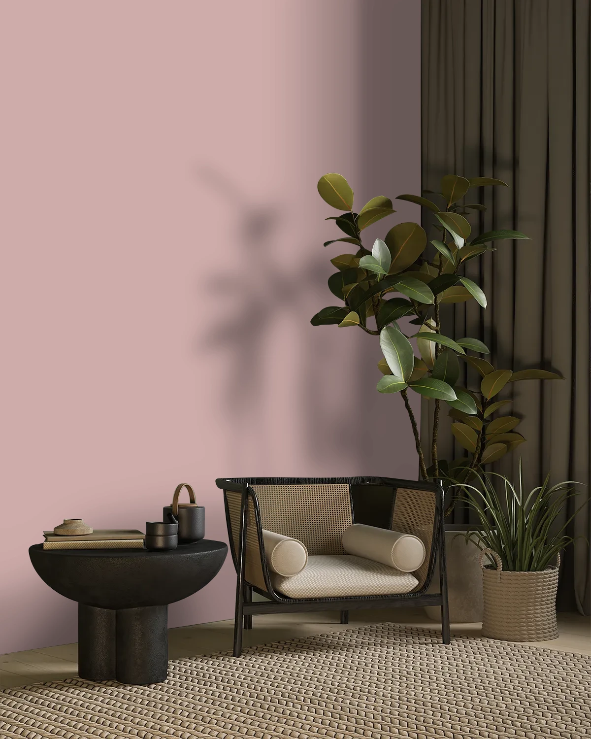 Nippon Paint's BRICK DYE color on a beautifully decorated wall.