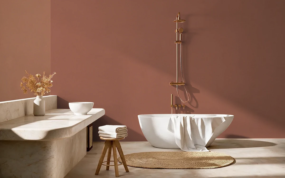 Nippon Paint's BRICK HOUSE color on different wall surfaces.
