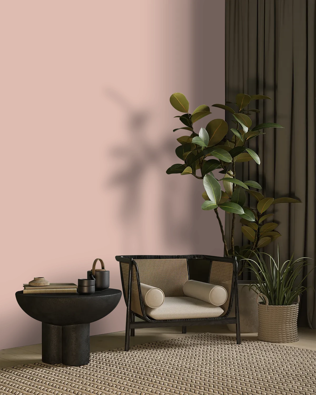 Nippon Paint's BRICK MIRAGE color on a beautifully decorated wall.