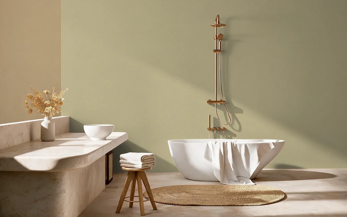 Nippon Paint's BROADCLOTH color on different wall surfaces.