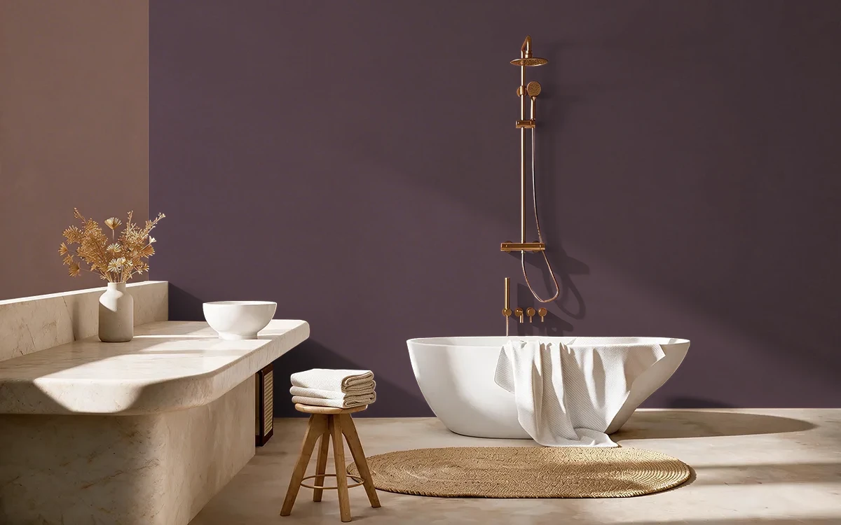 Nippon Paint's BRODEAU BROWN color on different wall surfaces.