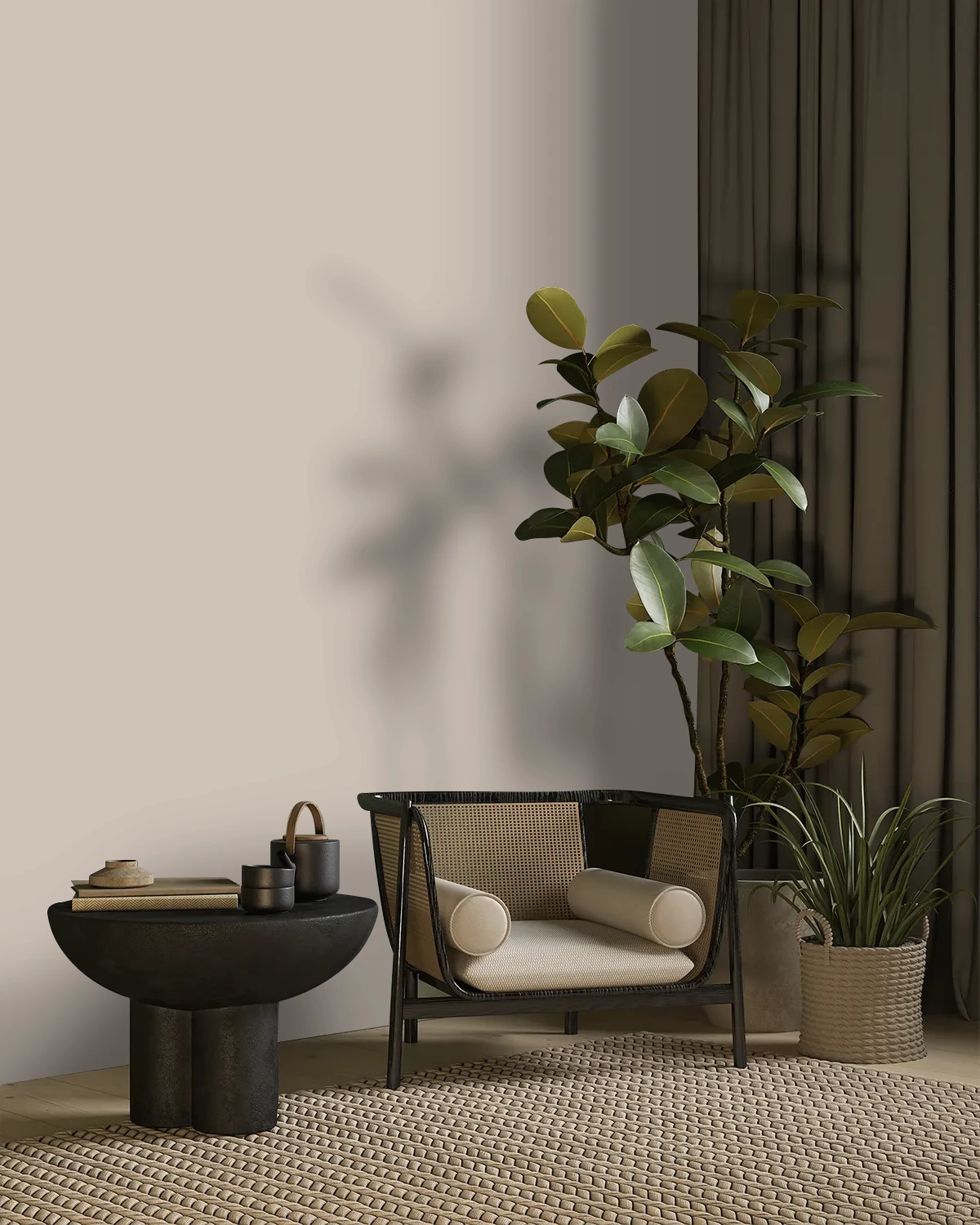Nippon Paint's BRONZE FLARE color on a beautifully decorated wall.