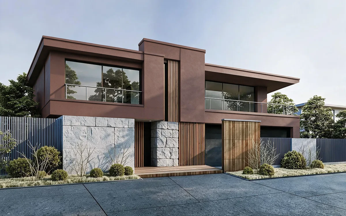 Nippon Paint's BROWN BAILEY color on different wall surfaces.