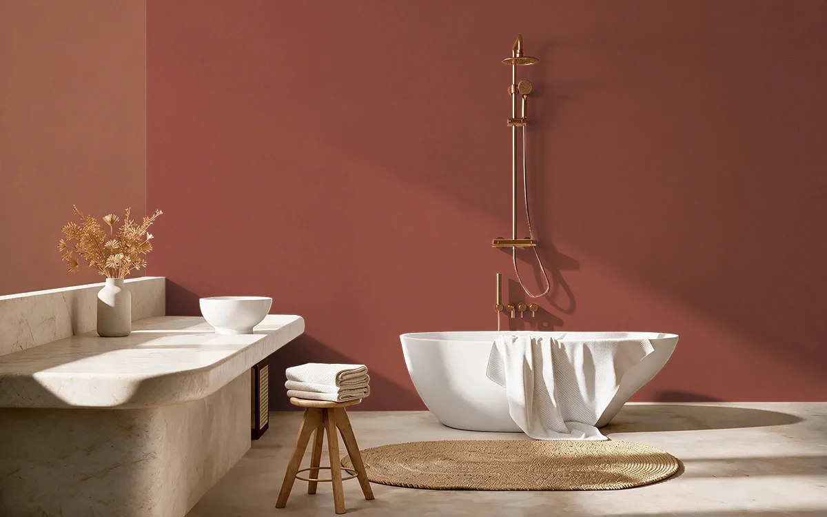Nippon Paint's BRUNETTE color on different wall surfaces.