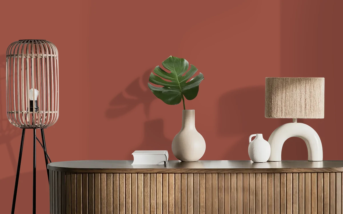 Nippon Paint's BRUNETTE color on different wall surfaces.