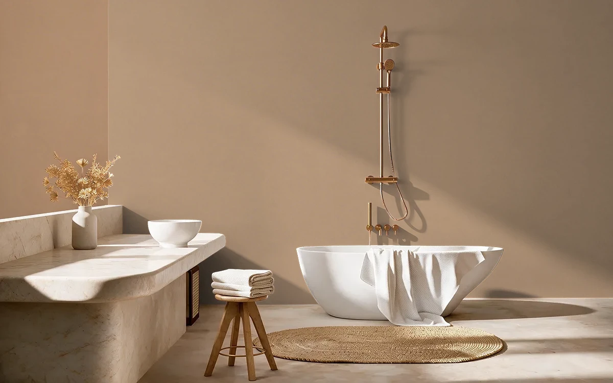 Nippon Paint's BRUSHMARK color on different wall surfaces.
