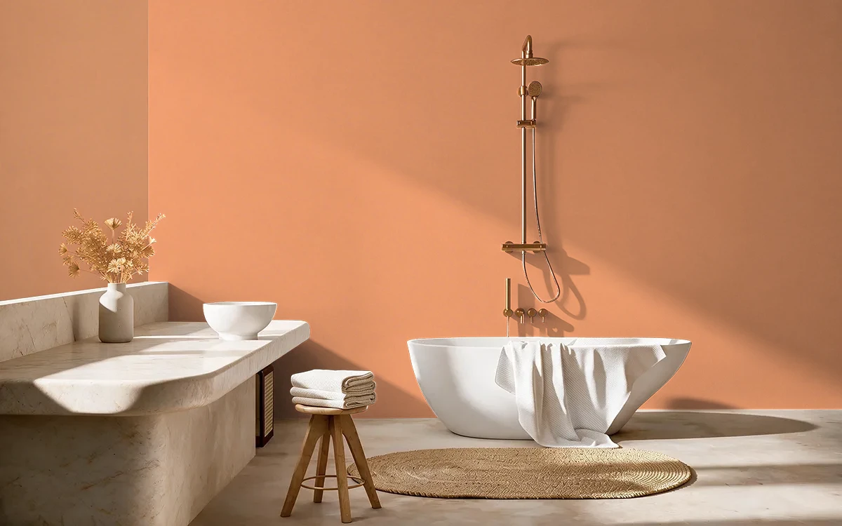 Nippon Paint's BUBBLEGUM color on different wall surfaces.
