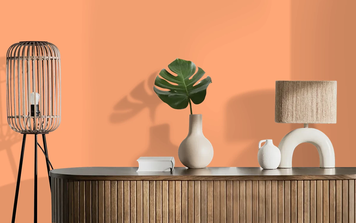 Nippon Paint's BUBBLEGUM color on different wall surfaces.