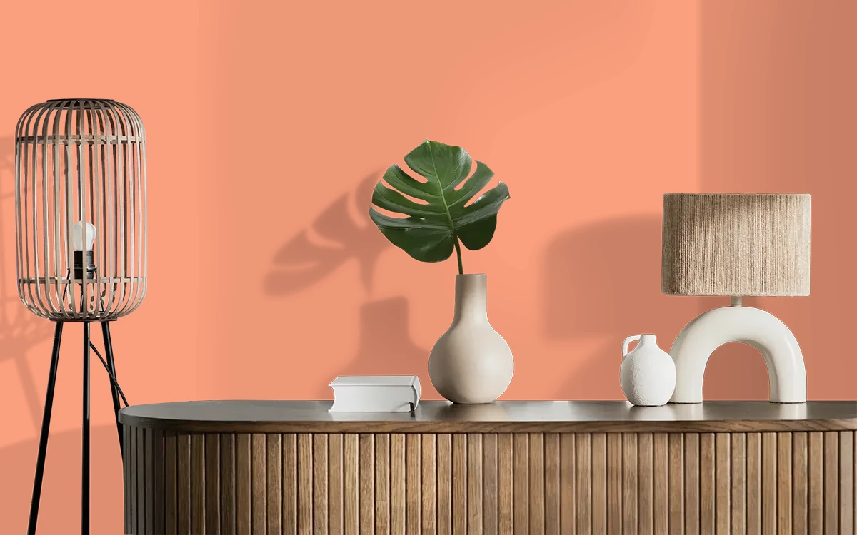 Nippon Paint's BUBBLY SMILE color on different wall surfaces.