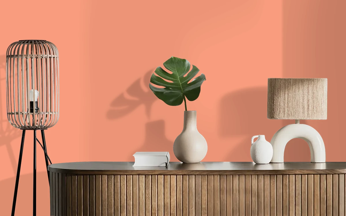 Nippon Paint's BUBBLY SMILE color on different wall surfaces.