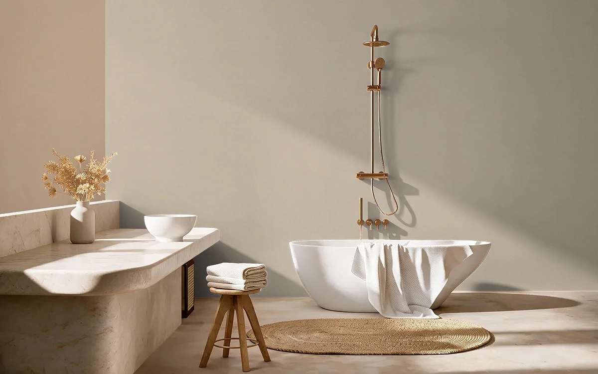 Nippon Paint's BUFFED color on different wall surfaces.
