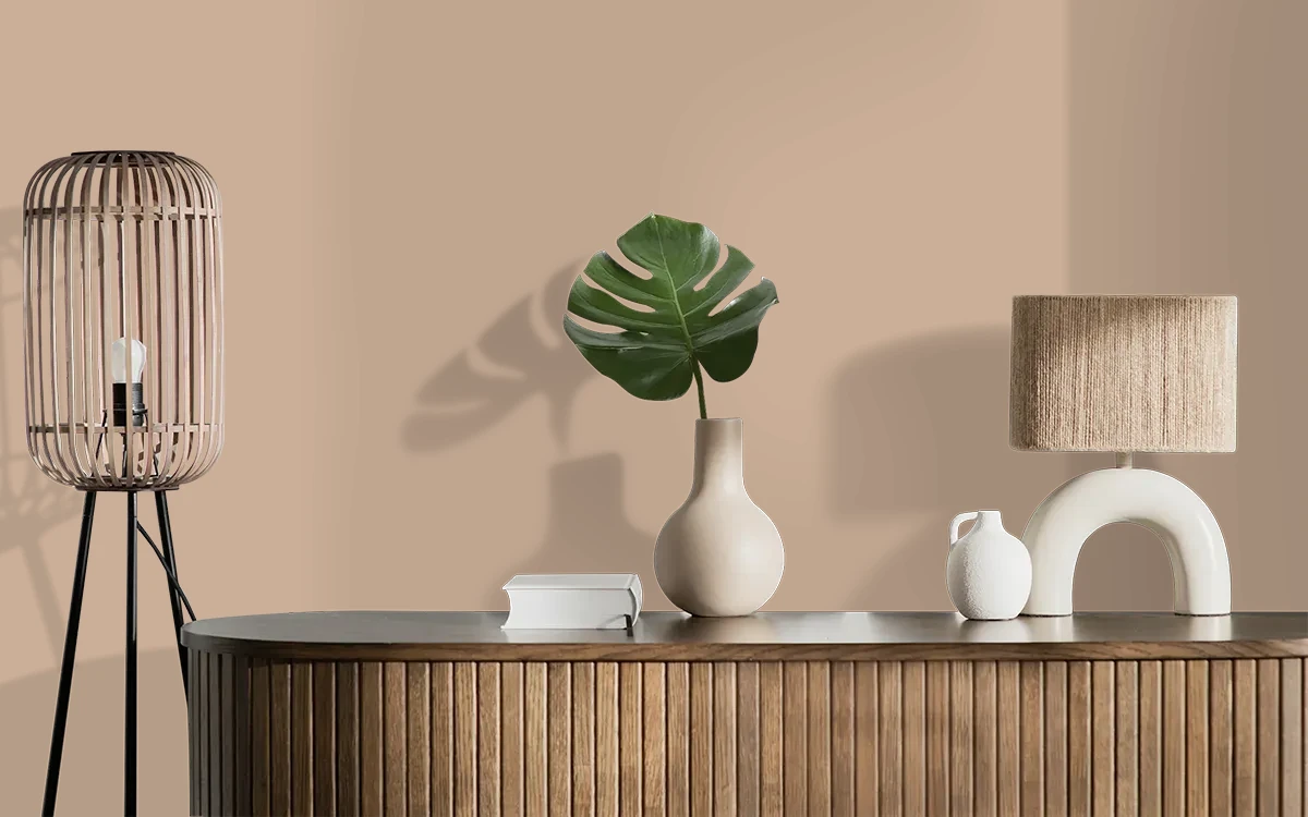 Nippon Paint's BUNDLE STICK color on different wall surfaces.