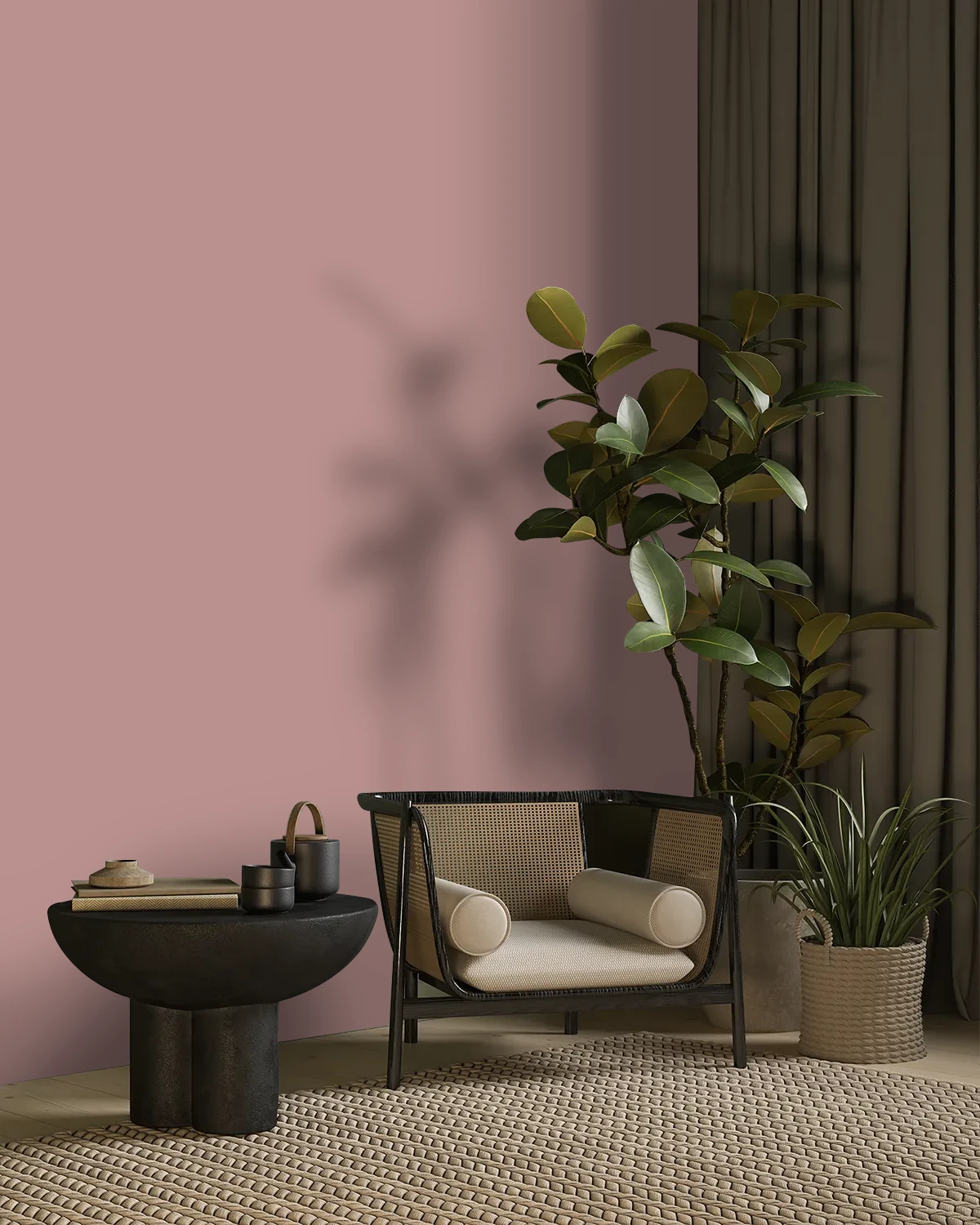 Nippon Paint's BURNT ANISTAR color on a beautifully decorated wall.