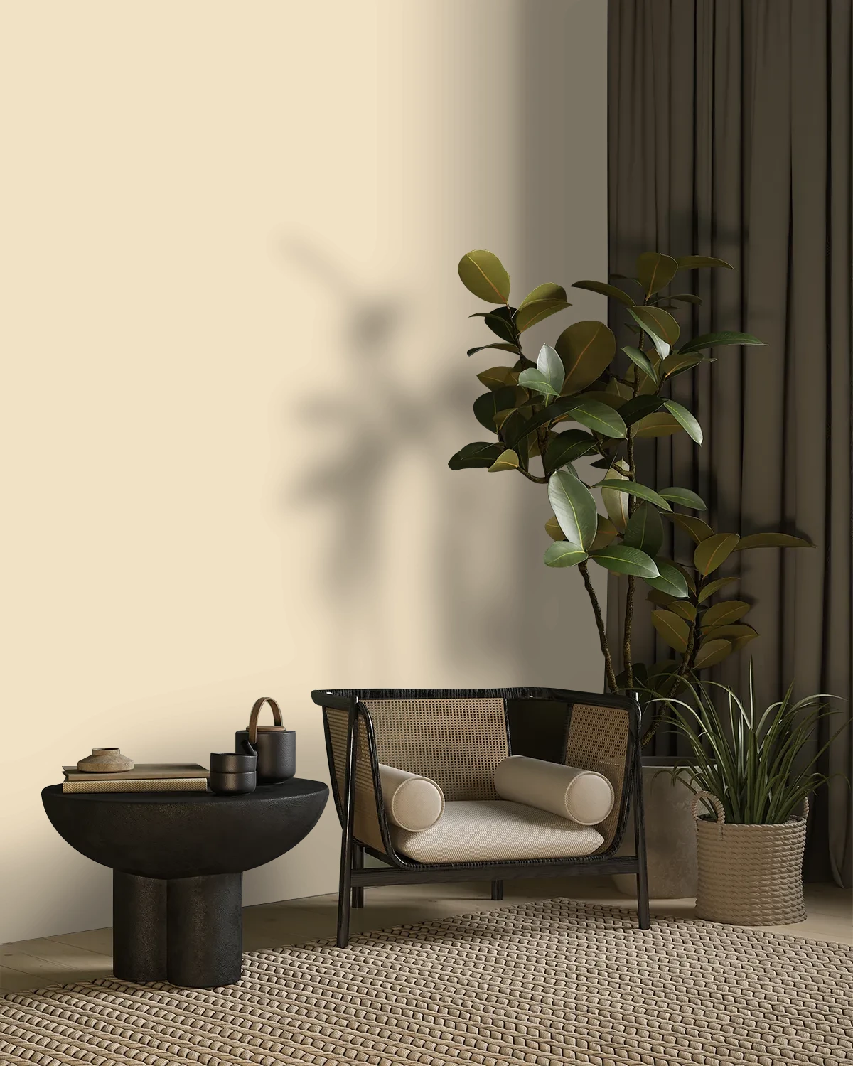 Nippon Paint's BUTTERSCOTCH BURST color on a beautifully decorated wall.