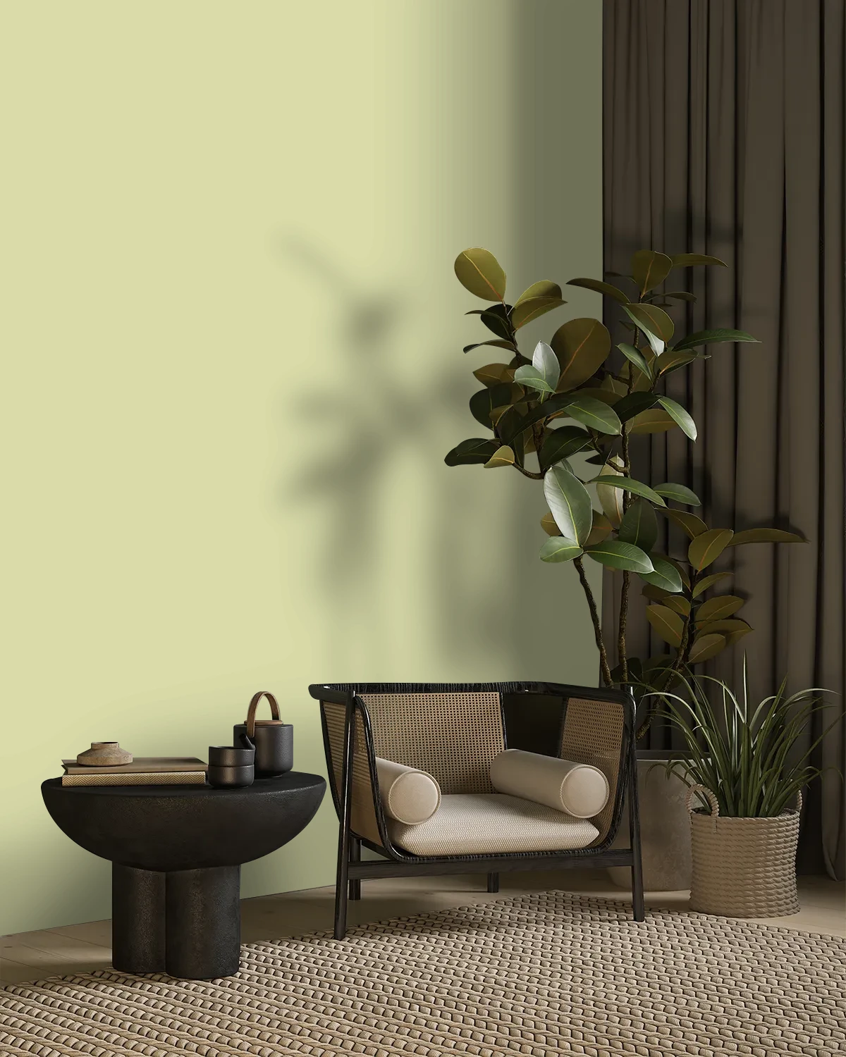 Nippon Paint's CABBAGE GARDEN color on a beautifully decorated wall.