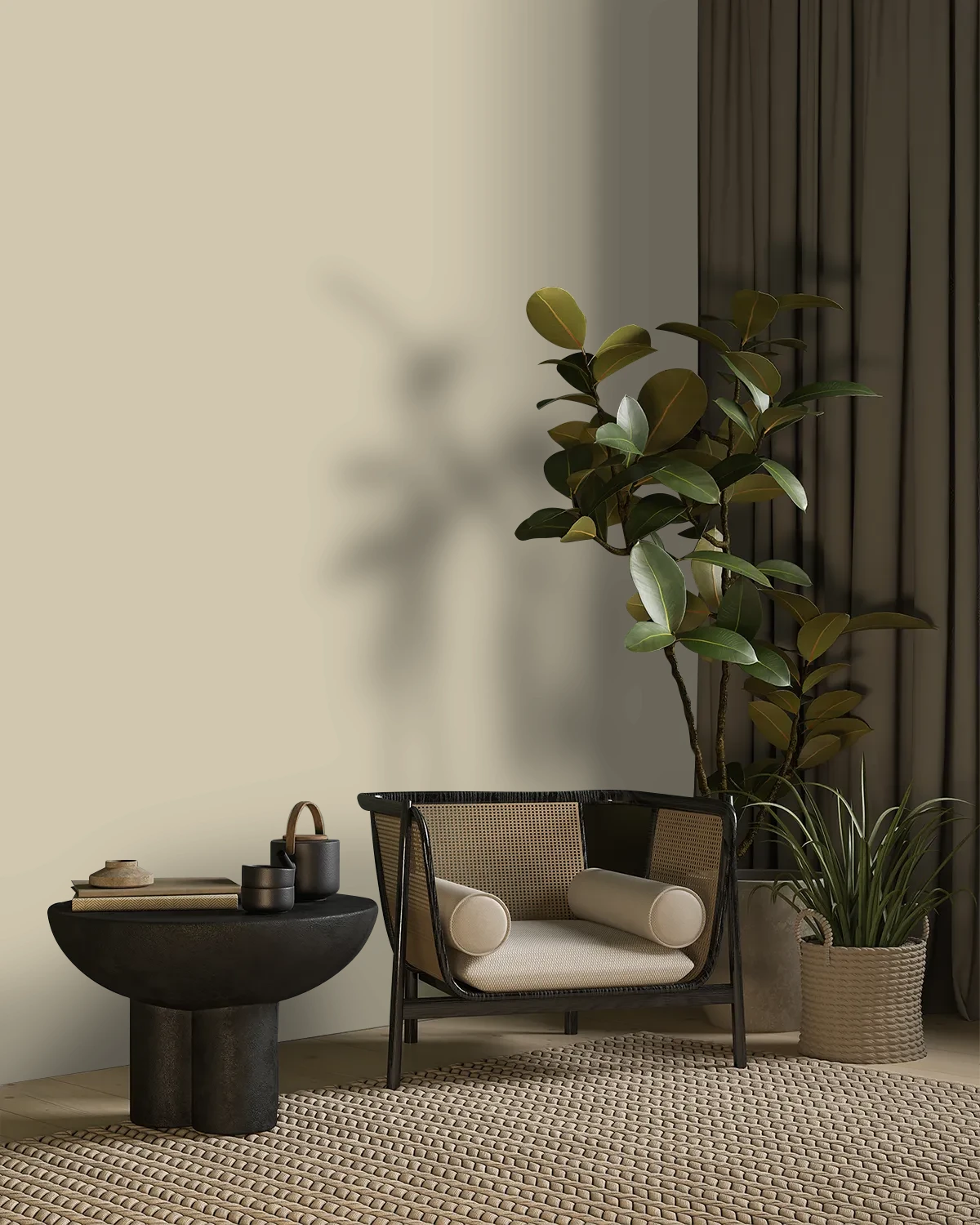 Nippon Paint's CACTUS CREAM color on a beautifully decorated wall.