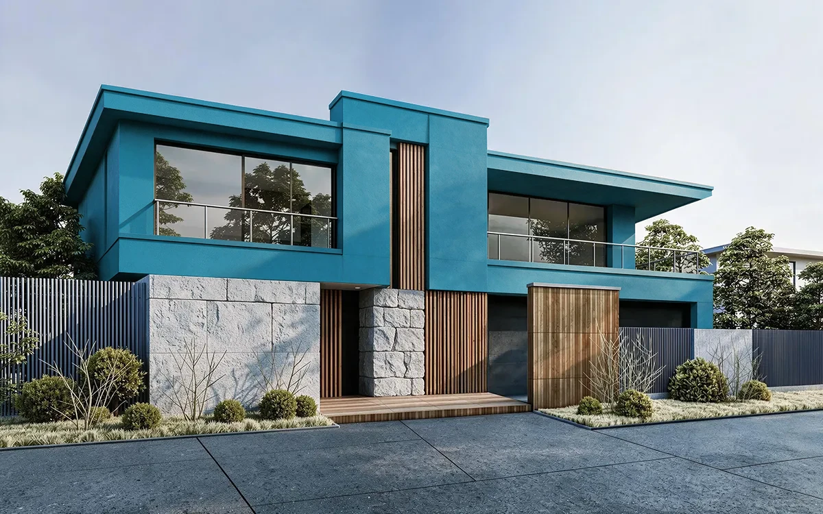 Nippon Paint's CALM OCEAN color on different wall surfaces.