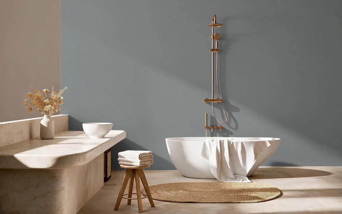 Nippon Paint's CARBONITE color on different wall surfaces.