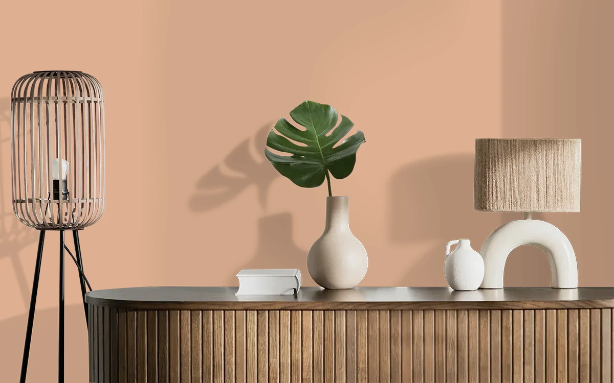 Nippon Paint's CARDAMMON color on different wall surfaces.