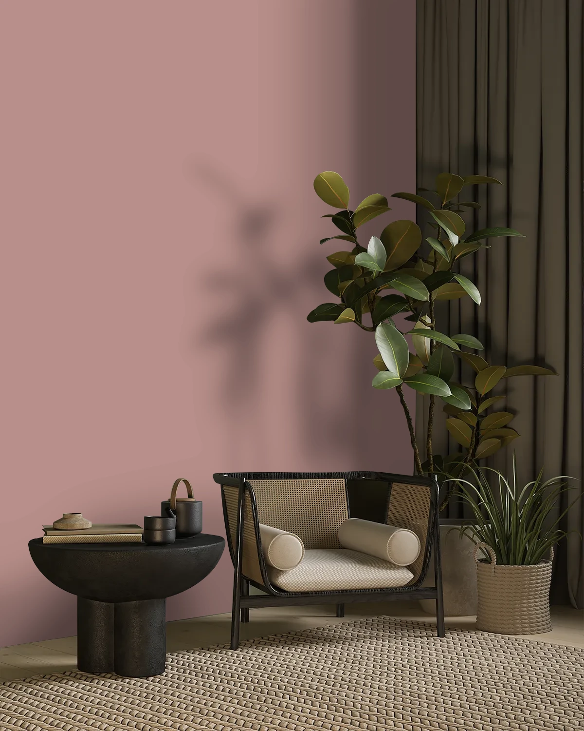 Nippon Paint's CARDINAL GLEAM color on a beautifully decorated wall.