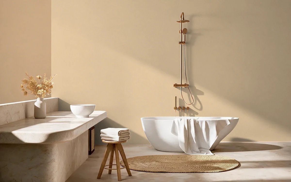 Nippon Paint's CARROT CRUSH color on different wall surfaces.