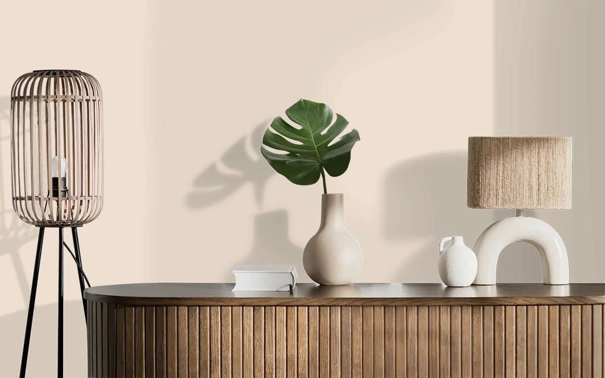 Nippon Paint's CARROT SPARK color on different wall surfaces.