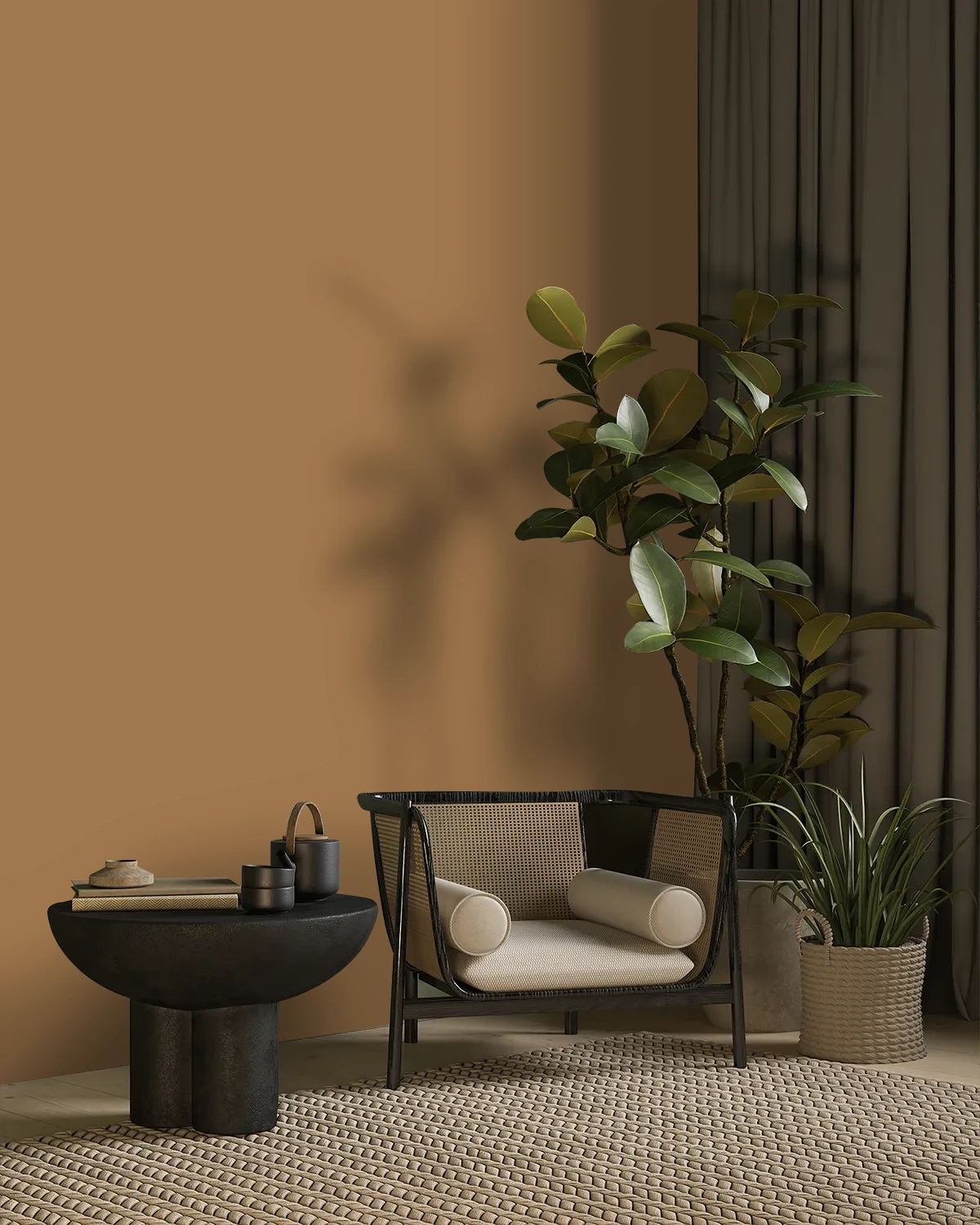 Nippon Paint's CASTLE ROOK color on a beautifully decorated wall.
