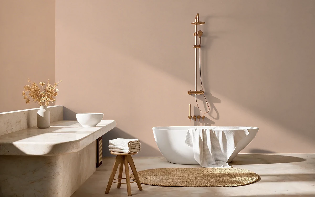 Nippon Paint's CEDAR SCENT color on different wall surfaces.