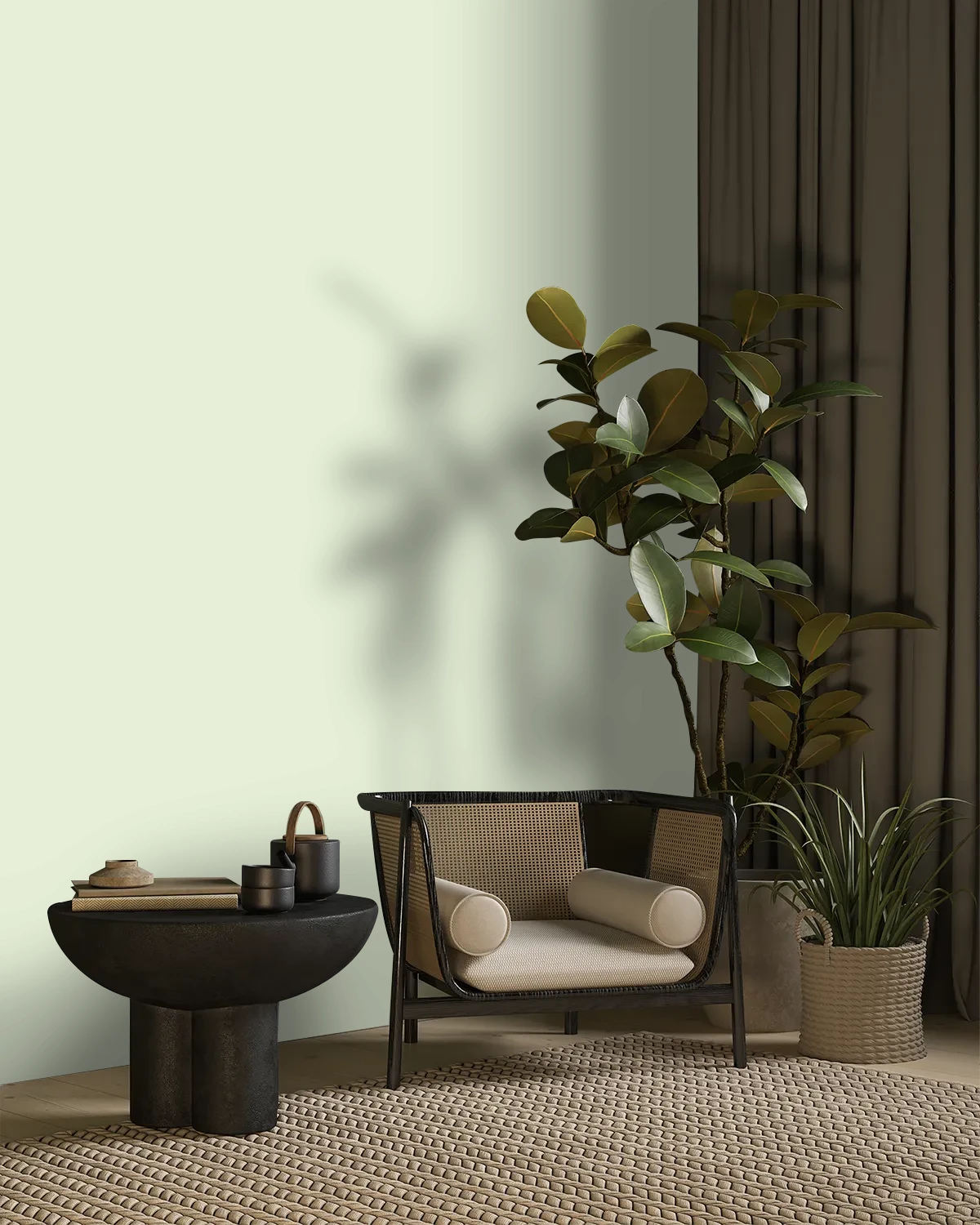 Nippon Paint's CELERY STICK color on a beautifully decorated wall.