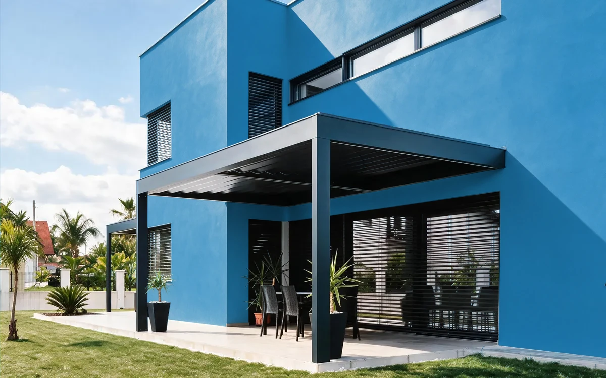 Nippon Paint's CERULEAN DREAM color on different wall surfaces.