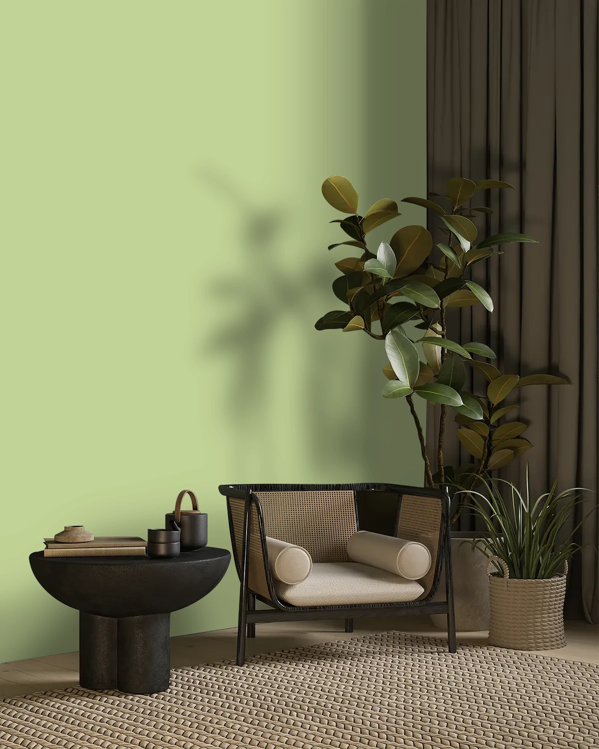 Nippon Paint's CEYLON TREE color on a beautifully decorated wall.